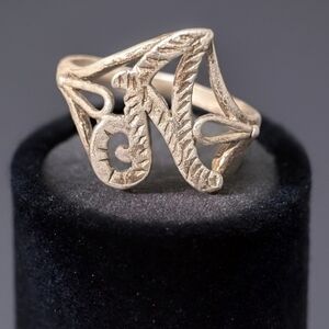 Vintage Signed MAN Sterling Silver Monogram "A" Ring - Size Stamped 8 ,925,MAN
